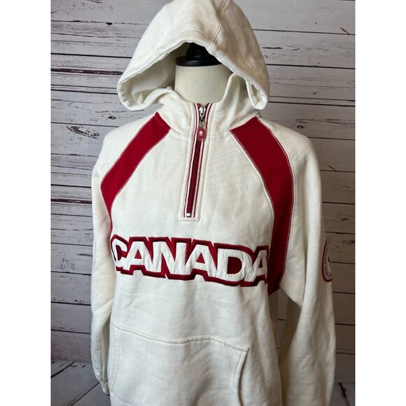 Team Canada Olympic HBC Hoodie Jacket womens Small Olympics Half Zip Sweatshirt - Picture 10 of 10